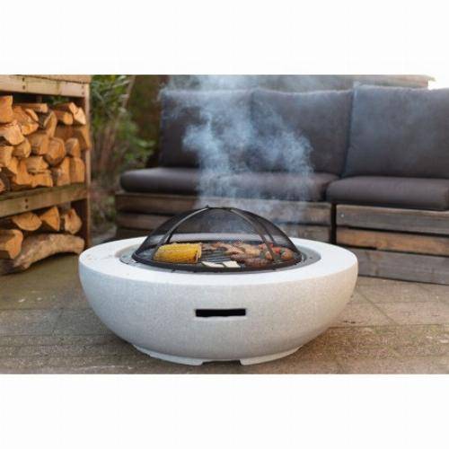 Esschert Design - Brasero cerámico 2 en 1 - Hogar y barbacoa 90x90 cm - Imagen 3
