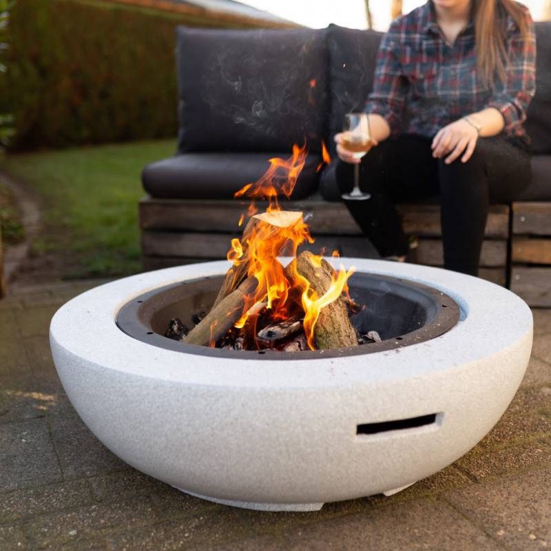 Esschert Design - Brasero cerámico 2 en 1 - Hogar y barbacoa 90x90 cm - Imagen 7