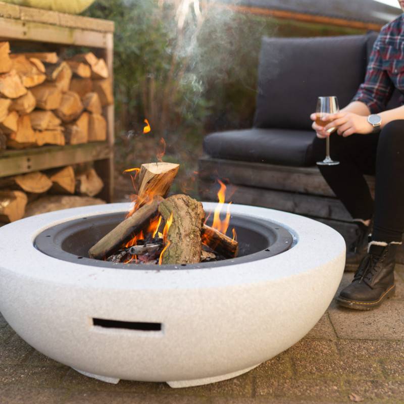 Esschert Design - Brasero cerámico 2 en 1 - Hogar y barbacoa 90x90 cm - Imagen 6