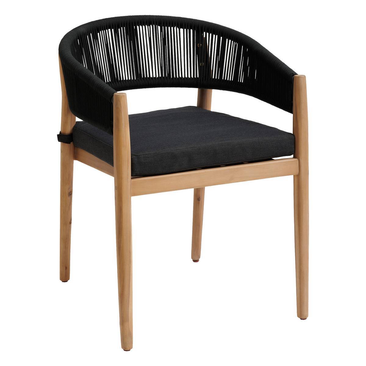 Hesperide - Lot de 2 fauteuils de jardin "Tevio" anthracite en aluminium traité époxy et acacia Hespéride - Imagen 1