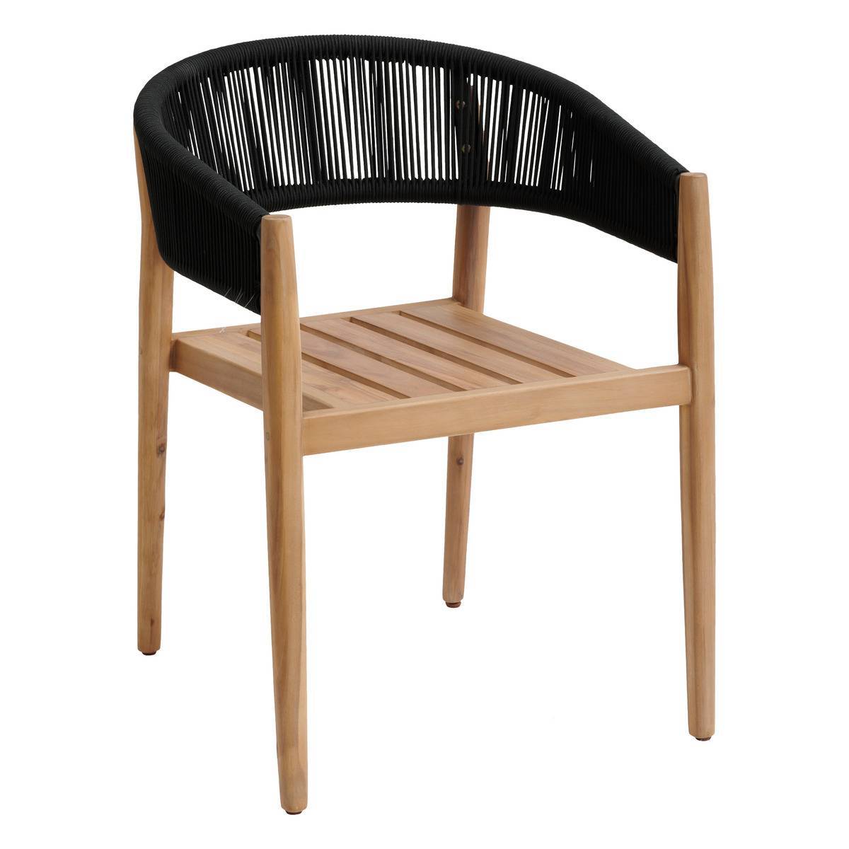 Hesperide - Lot de 2 fauteuils de jardin "Tevio" anthracite en aluminium traité époxy et acacia Hespéride - Imagen 3