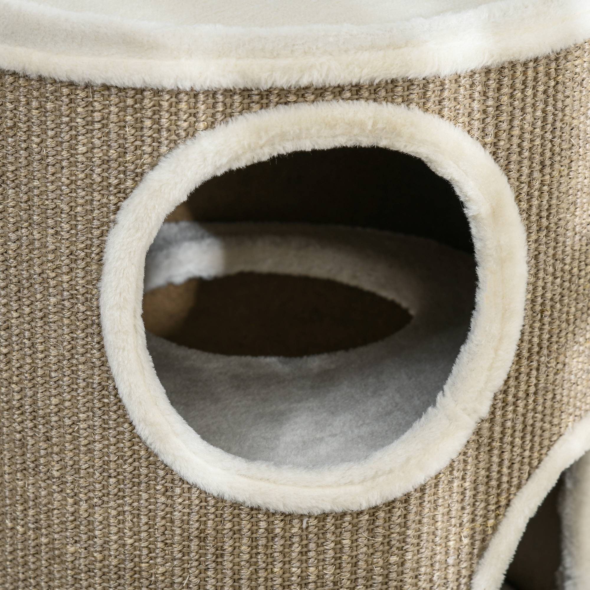 ComfortXL - Tonneau griffoir pour chat en panneaux de particules et sisal Ø 38 x 70 cm marron avec 3 niveaux de repos - Image 8