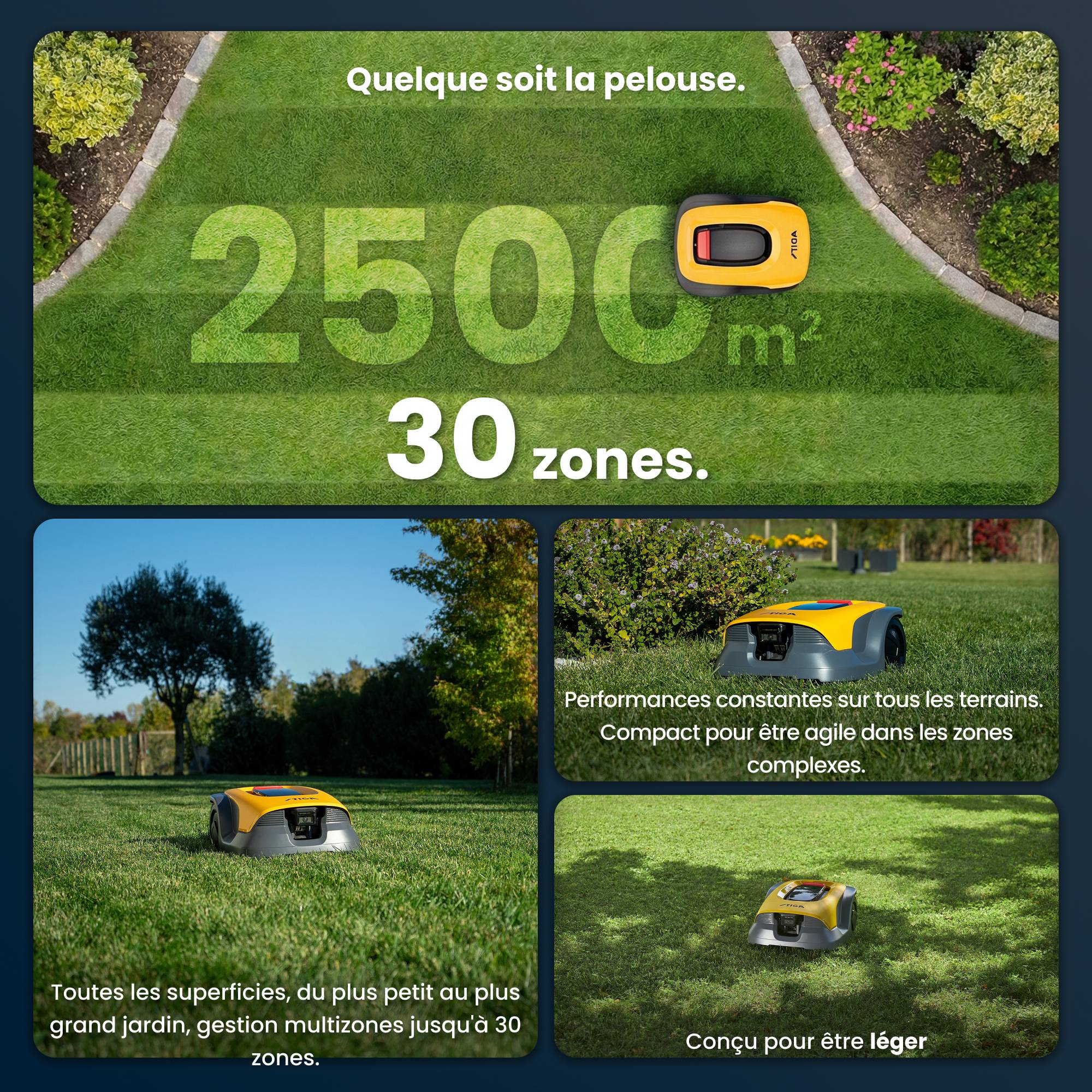 Stiga - Robot Tondeuse Sans Fil A 25v a 25,2 V, 18 cm, 5 Ah, GPS-RTK, Caméra IA, jusqu'à 2 500 m² - STIGA - Image 4