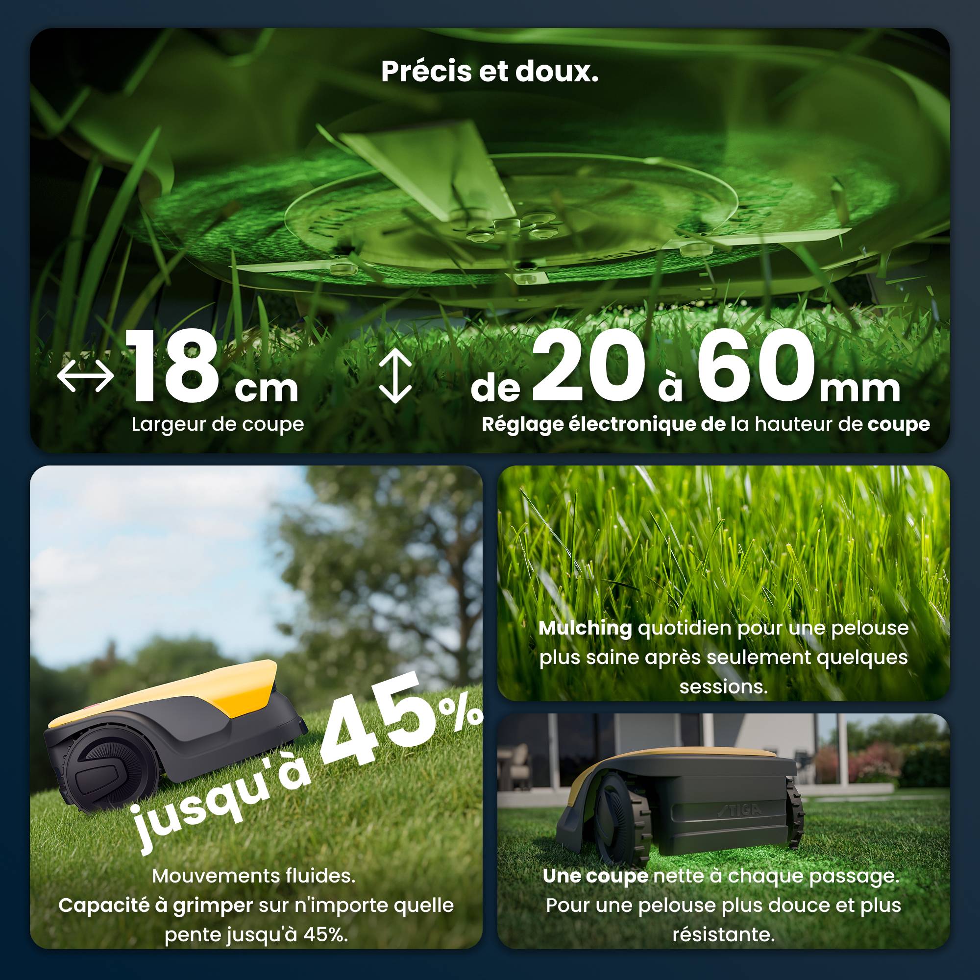 Stiga - Robot Tondeuse Sans Fil A 25v a 25,2 V, 18 cm, 5 Ah, GPS-RTK, Caméra IA, jusqu'à 2 500 m² - STIGA - Image 3