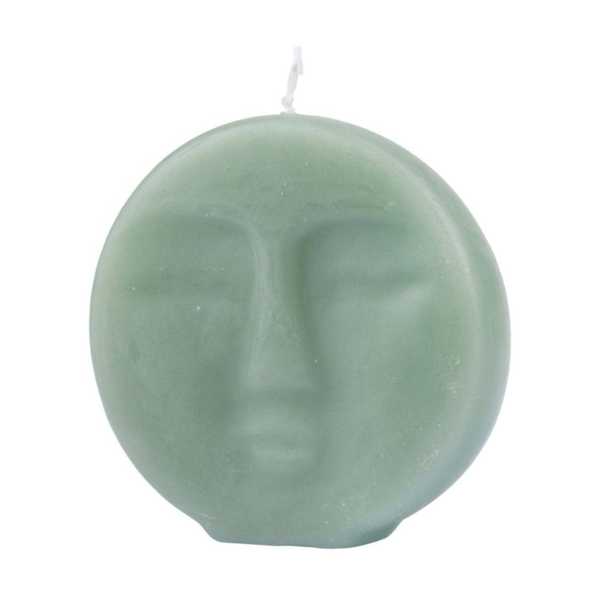 Bougie Déco Visage "Arty" 9cm Vert Céladon