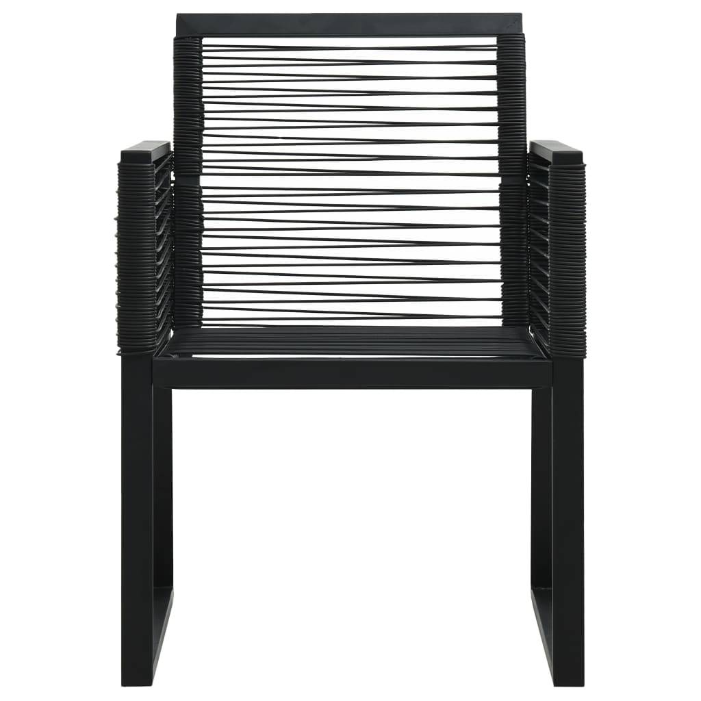 Helloshop26 - Salon de jardin meuble d'extérieur ensemble de mobilier 3 pièces rotin pvc noir - Imagen 6