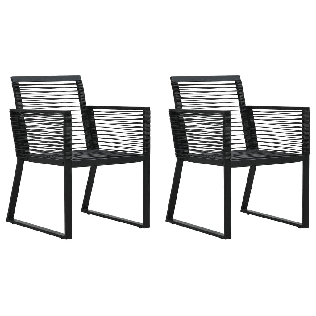 Helloshop26 - Salon de jardin meuble d'extérieur ensemble de mobilier 3 pièces rotin pvc noir - Imagen 5