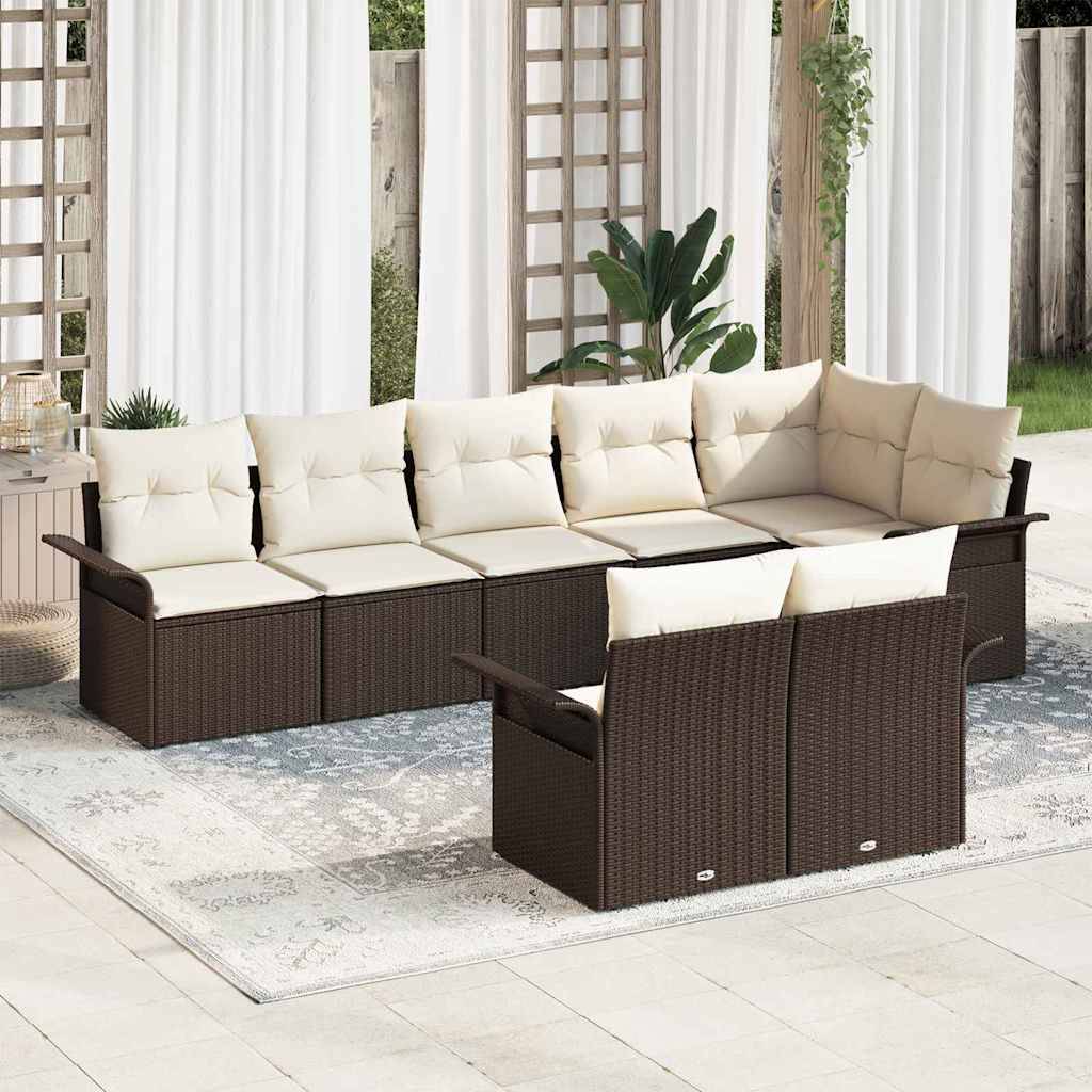Salon de Jardin 8 Places en Résine Tressée Modulable pour Grande Terrasse Marron – ComfortXL Outdoor Living - Image 1