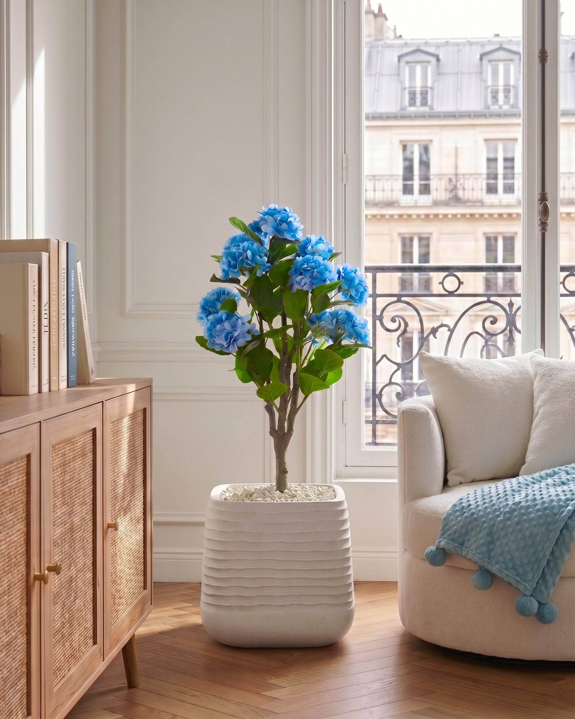 Beliani - Plante artificielle Matière synthétique Bleu HORTENSIUM - 50x50x90- Beliani - Image 1