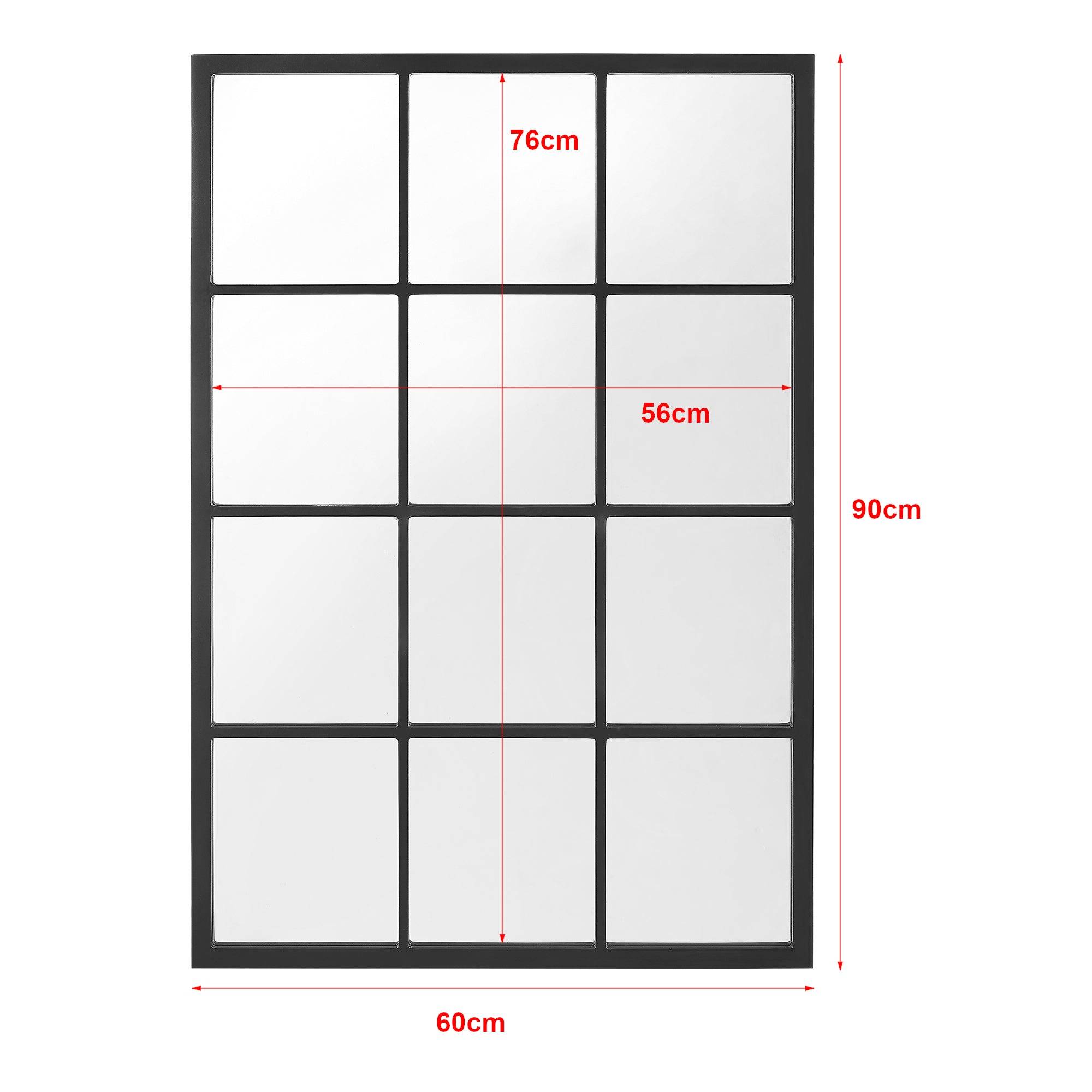 Helloshop26 - Miroir mural rectangulaire 90 x 60 cm noir mat - Image 2