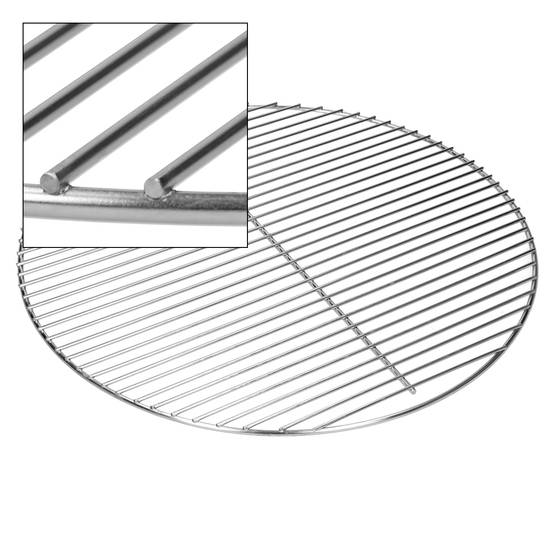 Grille barbecue inox ronde Ø 54,5 cm avec poignée en bois amovible robuste et antirouille adaptée aux cheminées barbecues, foyers et braseros BBQ - Image 3