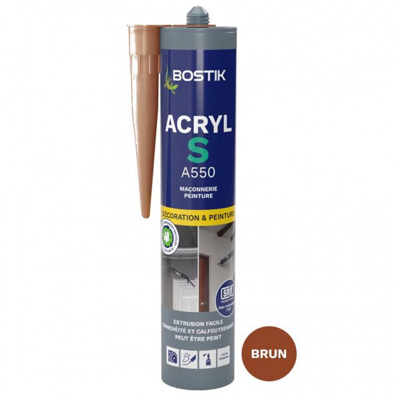 Bostik - Produit Mastic d'étanchéité A550 ACRYL S - BOSTIK - 310Ml blanc - 30613629 - Image 2
