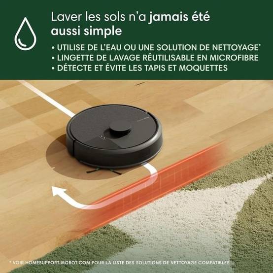 Robot aspirateur laveur Roomba Combo 105 LiDAR 7000 Pa - 0,4 L / 0,2 L - IROBOT - Image 3