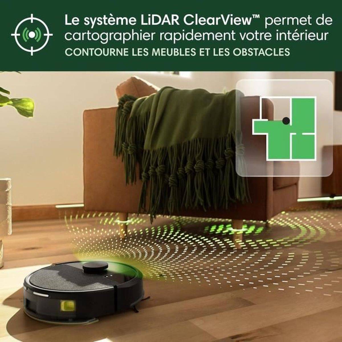 Robot aspirateur laveur Roomba Combo 105 LiDAR 7000 Pa - 0,4 L / 0,2 L - IROBOT - Image 6