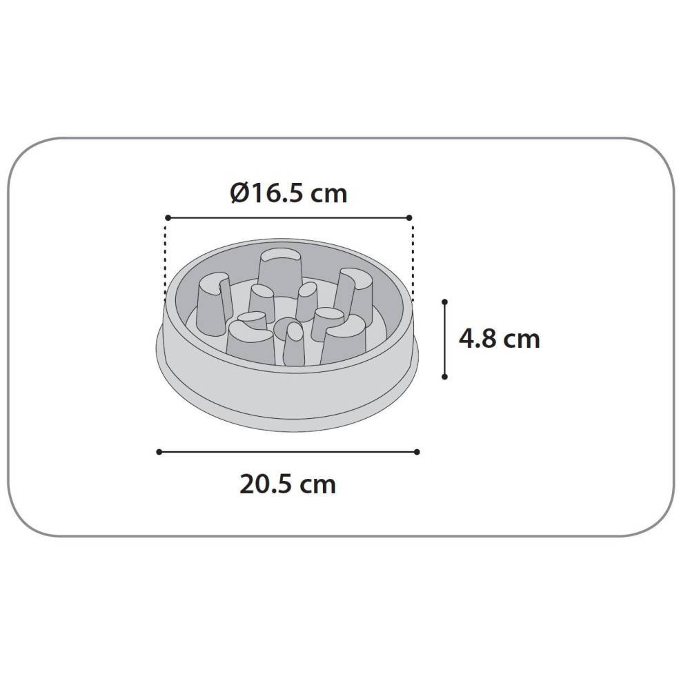 Gamelle anti-glouton BABA  grise contenance 500 ML ø 16.5 CM - Imagen 2