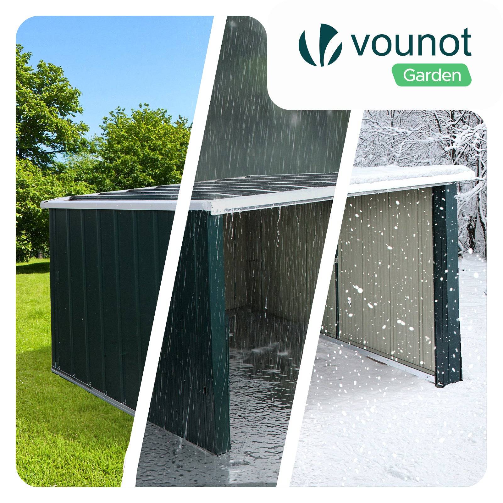 Vounot - Garage pour robot tondeuse en métal 78×92×62cm, Abri extérieur protection contre les intempéries et UV, Vert, VOUNOT® - Image 4