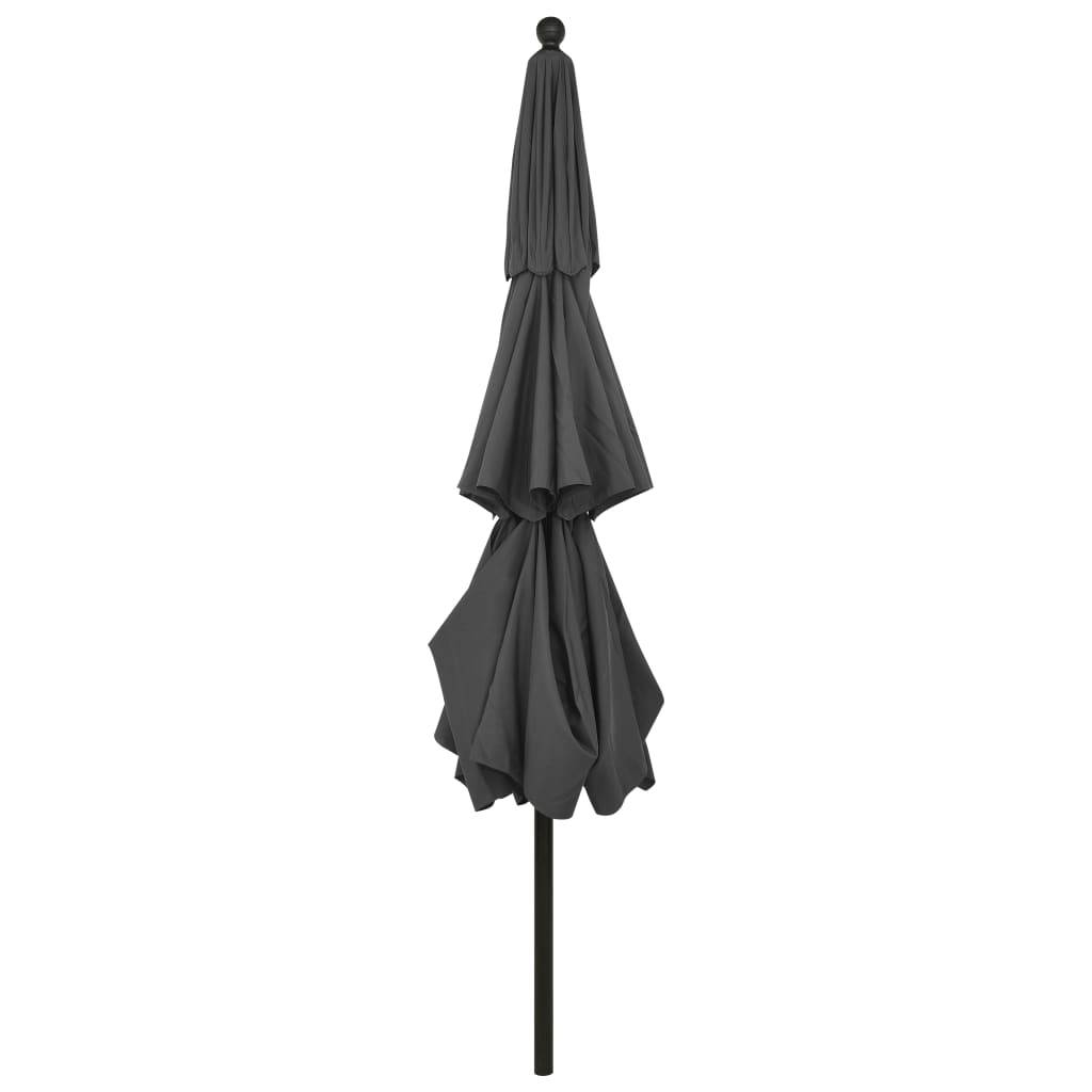 Helloshop26 - Parasol à 3 niveaux avec mât en aluminium 3,5 m anthracite - Image 4