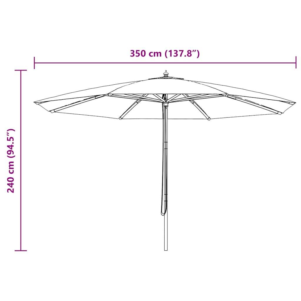 PANGIVO - Parasol extérieur en bois avec mât en bambou, blanc sable, 350 x 240 cm - PANGIVO - Image 5