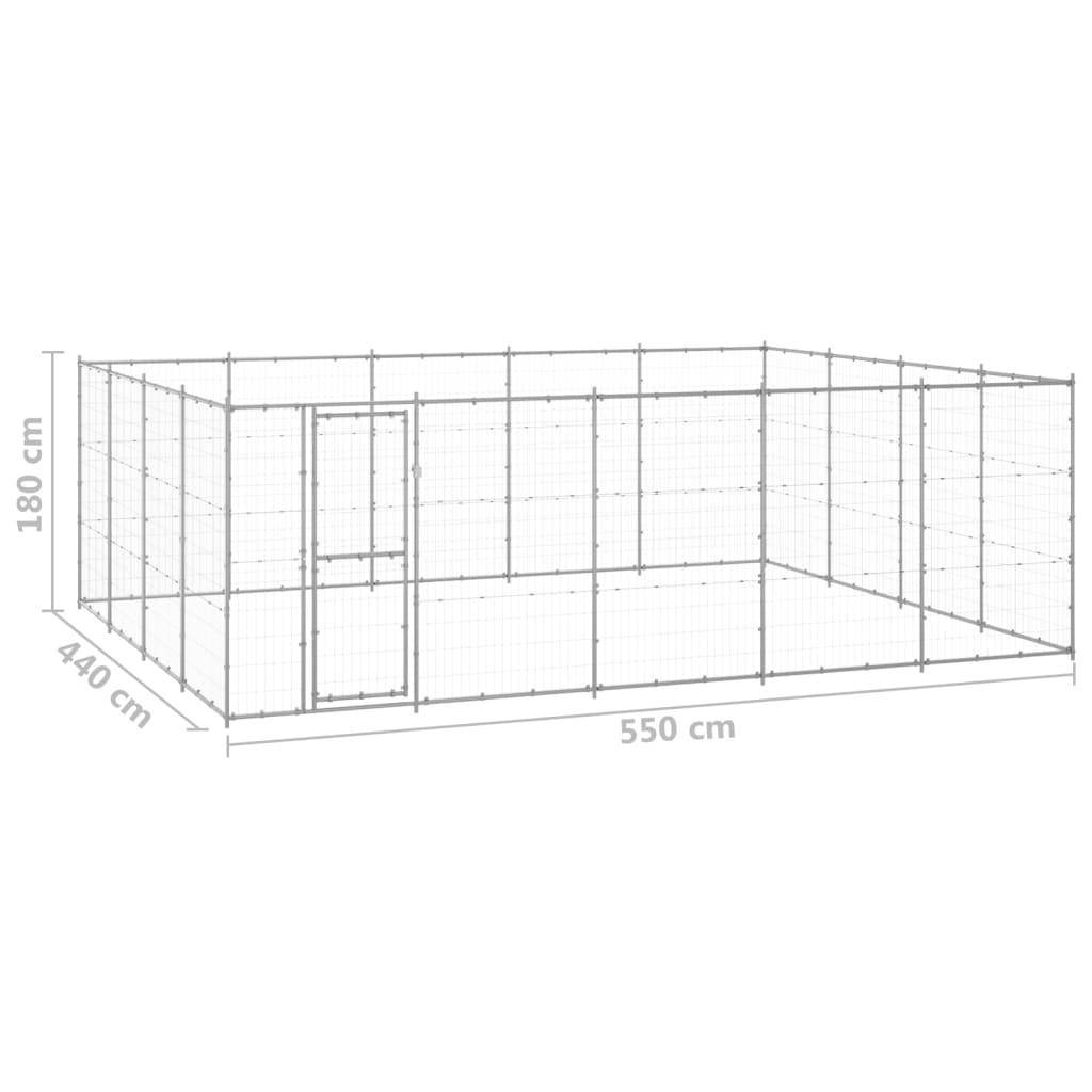 Helloshop26 - Chenil extérieur cage enclos parc animaux chien extérieur acier galvanisé 24,2 m² - Imagen 2