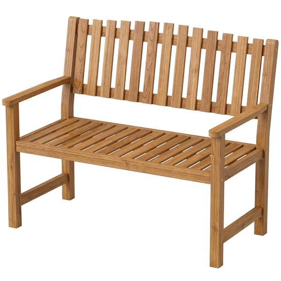 Banc de jardin 2 places bois acacia massif terrasse assise lattes bois naturel 112cm - ComfortXL Outdoor Living - Image 2