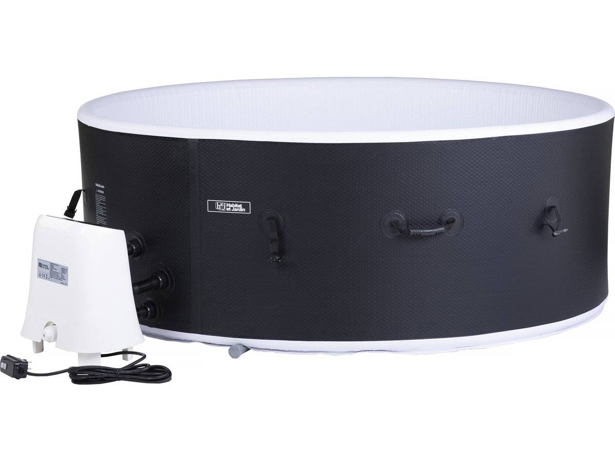 Habitat Et Jardin - Spa Gonflable Semi Rigide En Pvc "antibes" - 6 Places - Noir / Blanc -habitat Et Jardin - Imagen 1