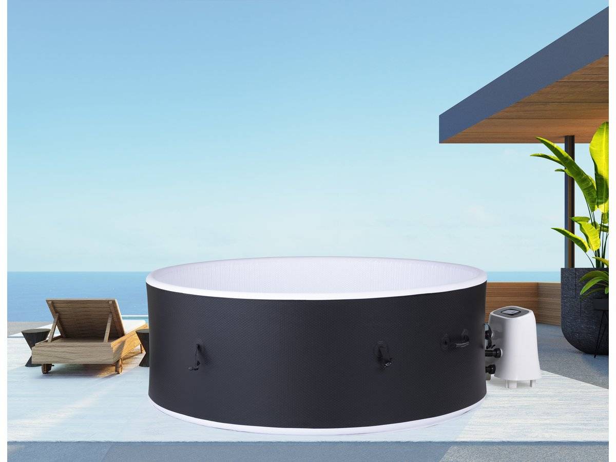 Habitat Et Jardin - Spa Gonflable Semi Rigide En Pvc "antibes" - 6 Places - Noir / Blanc -habitat Et Jardin - Imagen 2