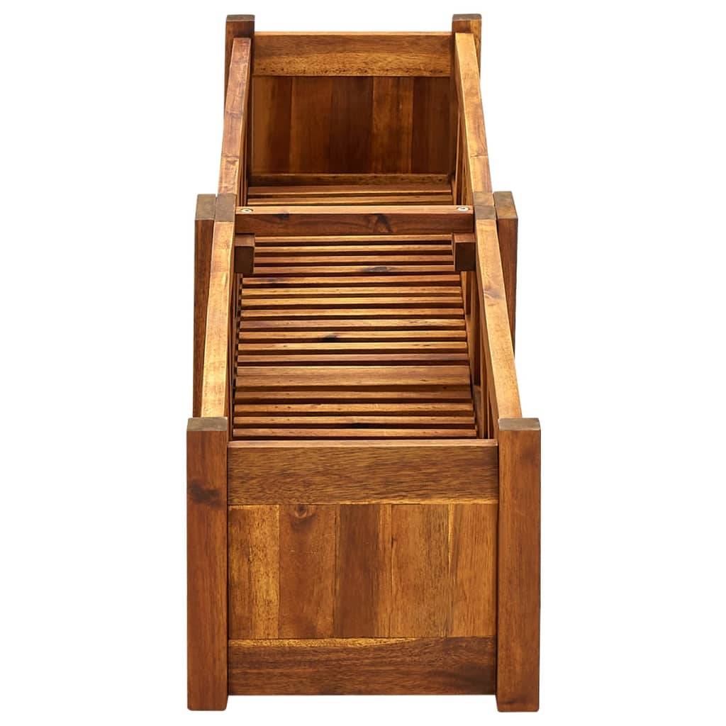 Helloshop26 - Jardinière lit surélevé plantes fleurs jardin 150 x 30 x 25 cm bois d'acacia - Imagen 3