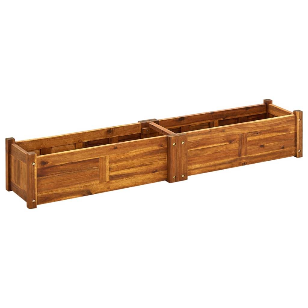 Helloshop26 - Jardinière lit surélevé plantes fleurs jardin 150 x 30 x 25 cm bois d'acacia - Imagen 1