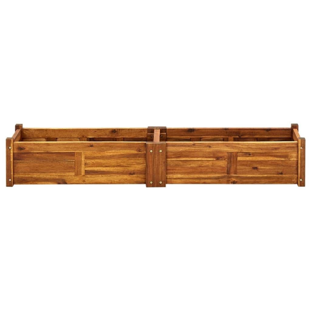 Helloshop26 - Jardinière lit surélevé plantes fleurs jardin 150 x 30 x 25 cm bois d'acacia - Imagen 2