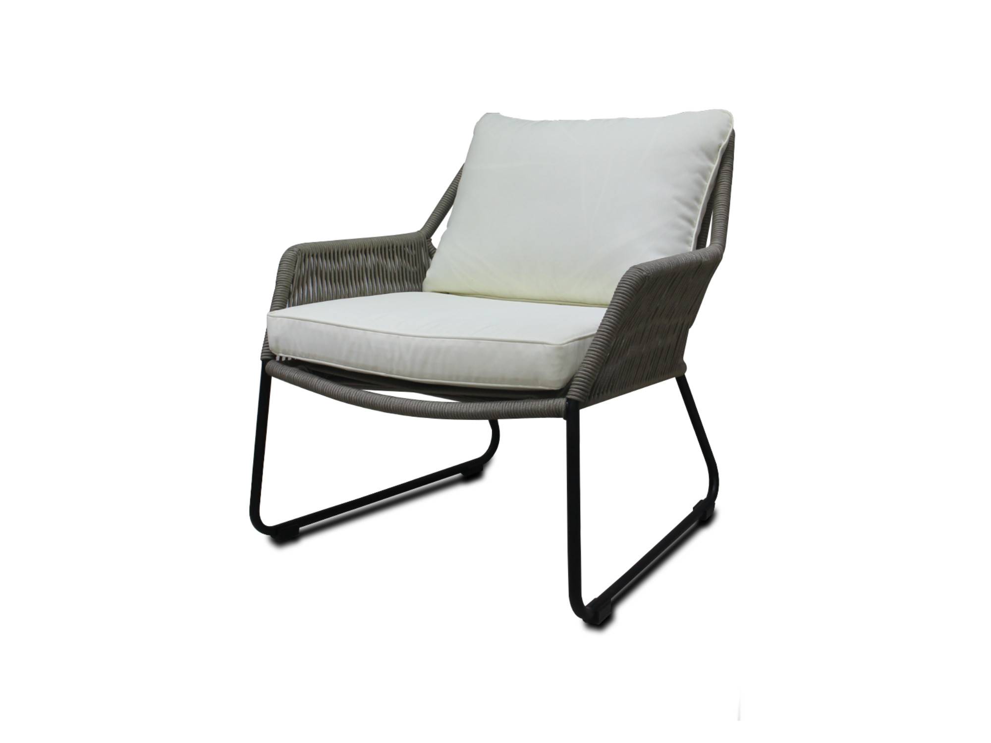 Best Mobilier - Rosane - salon bas de jardin en corde 2 places + table ciment - coussins beiges - Best Mobilier - Imagen 9
