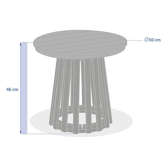 Hesperide - Table d appoint de jardin ronde "Osuna" 50 x 50cm en acacia Hespéride - Image 5