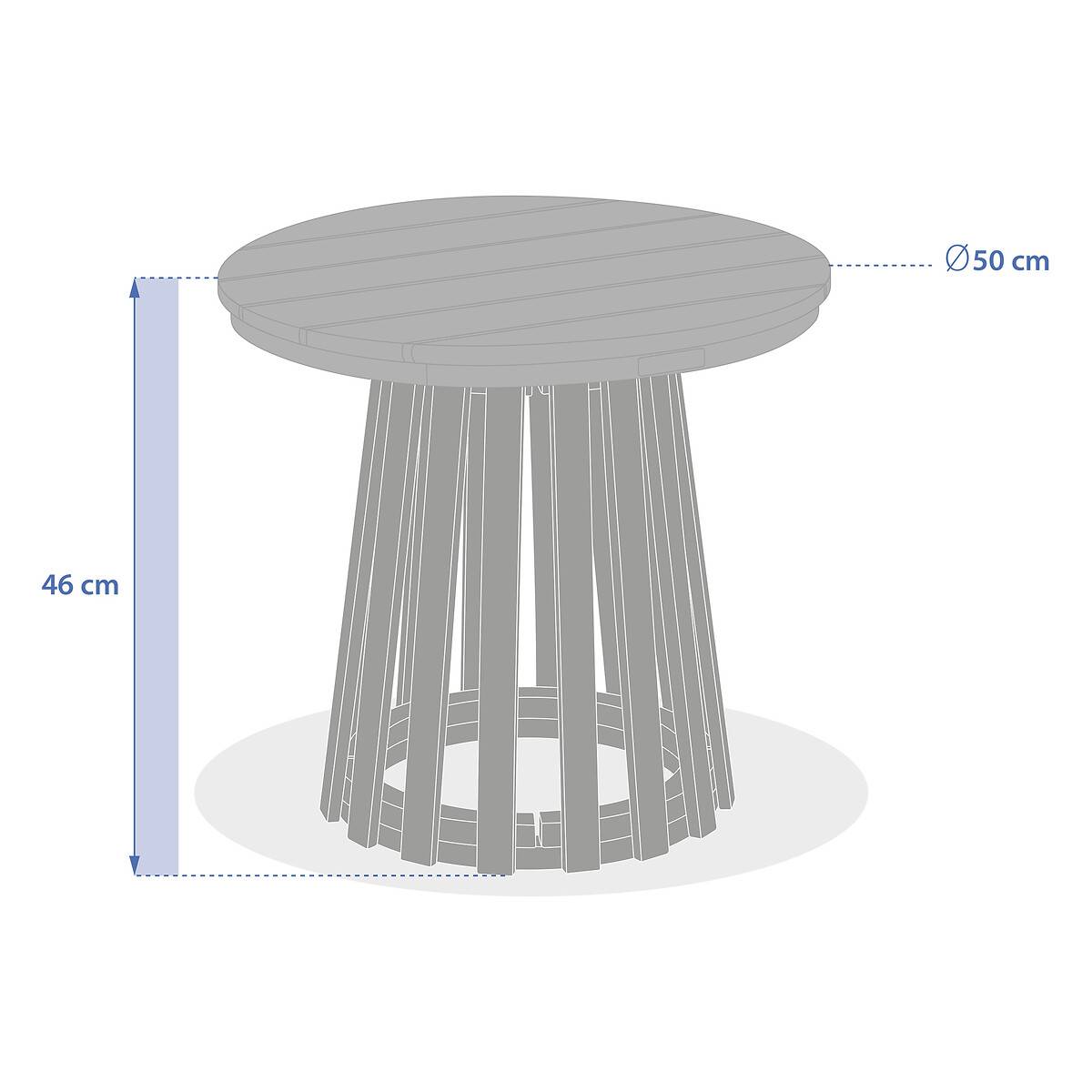 Hesperide - Table d appoint de jardin ronde "Osuna" 50 x 50cm en acacia Hespéride - Image 5