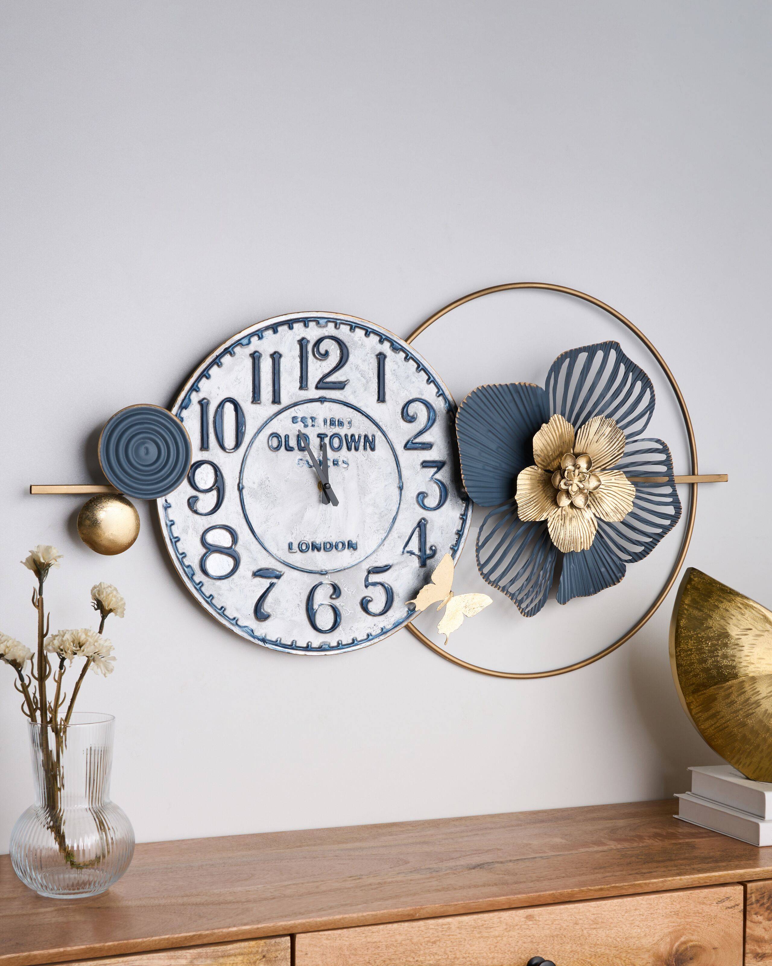 Beliani - Horloge murale Métal Bleu BERKERIUM - 90x4x49- Beliani - Image 1
