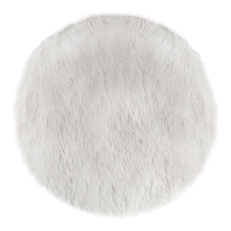 Atmosphera - Tapis rond 90 cm fausse fourrure blanche Atmosphera - Imagen 1
