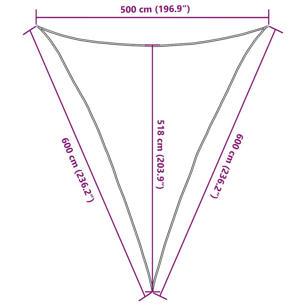 Voile d'ombrage PEHD sable 500 x 600 x 600 cm - PANGIVO - Image 9