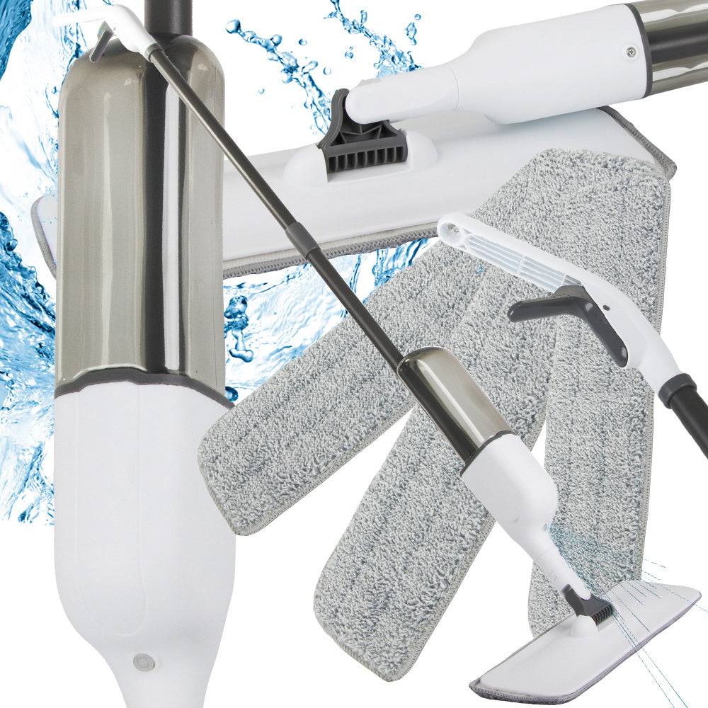 Importdistrib - Balai serpillère plat avec jet rotatif, jet solide, 3x lingettes de rechange IMPORTDISTRIB - Imagen 1