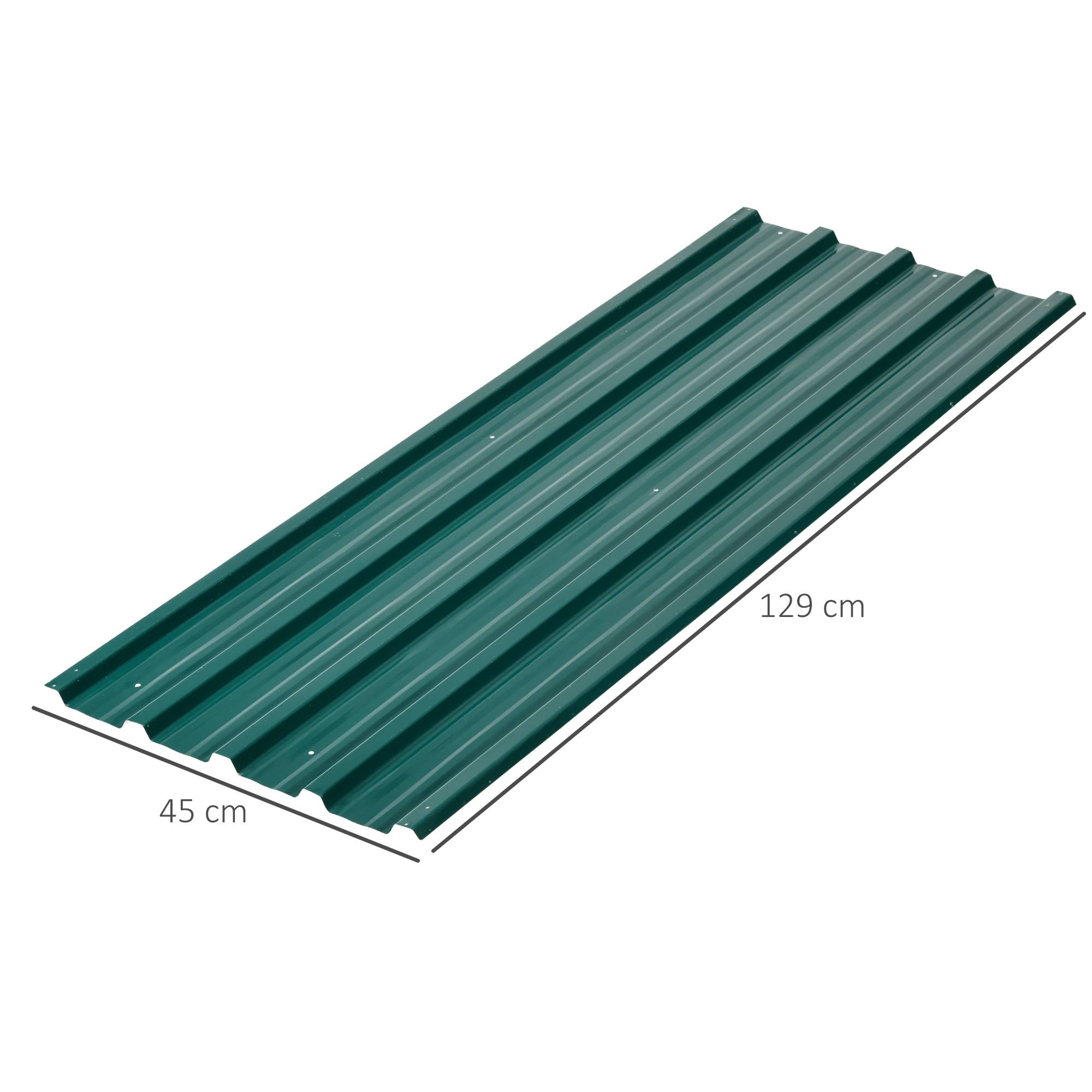 Ensemble de 12 panneaux de toiture en acier galvanisé de 7 m² pour abri de jardin, 129 x 45 cm, vert. - Image 5