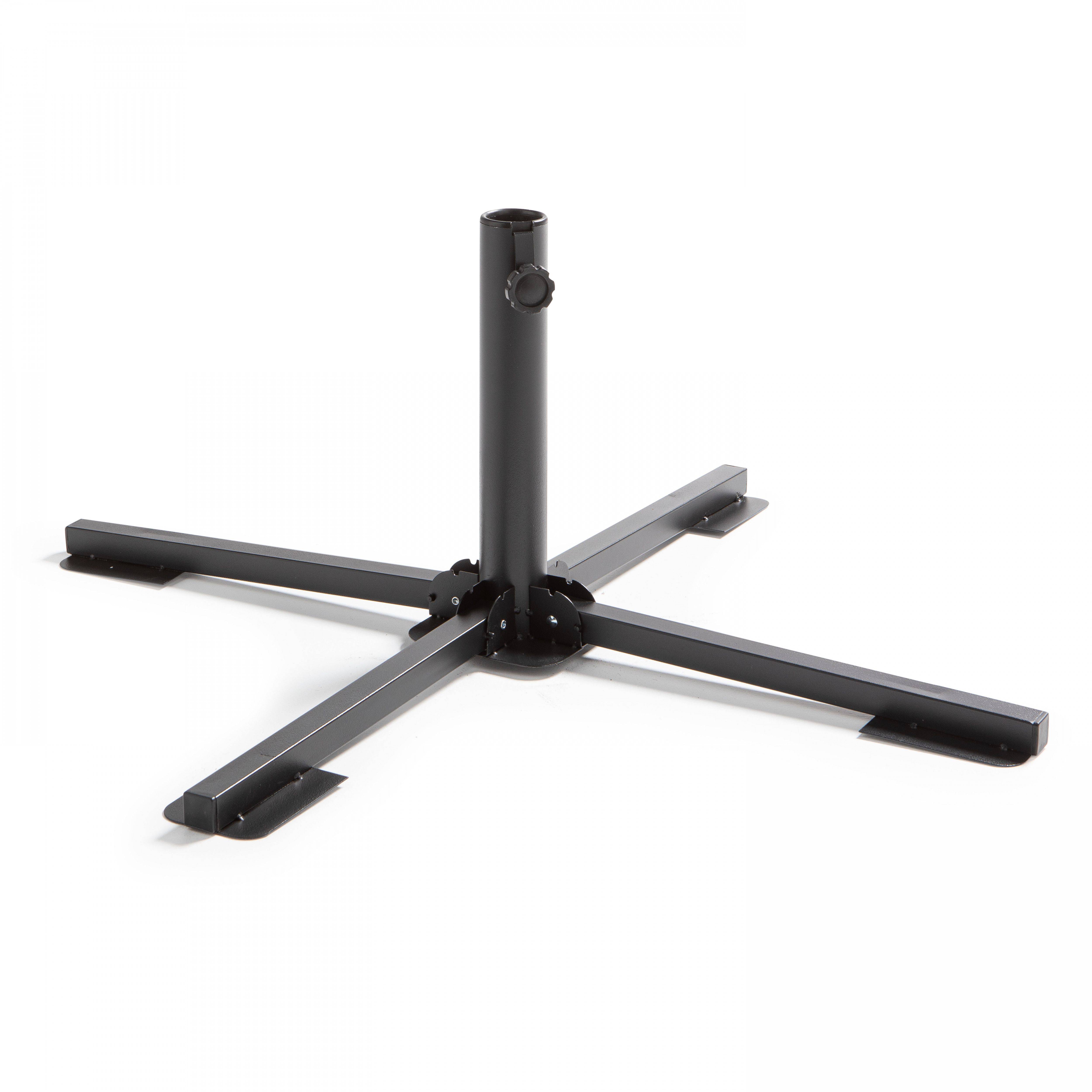 Oviala - Pied de parasol pliant acier noir 84 x 84 cm Solys - Oviala - Imagen 1