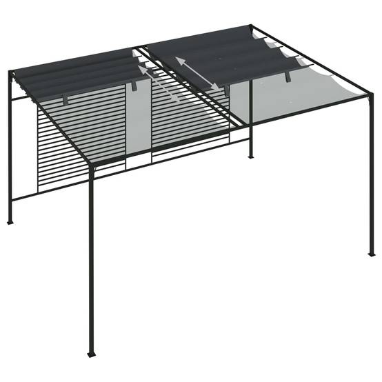 ComfortXL - Pergola Acier avec Toit Coulissant Tonnelle Moderne pour Jardin Anthracite 4x3 m – ComfortXL Outdoor Living - Image 6