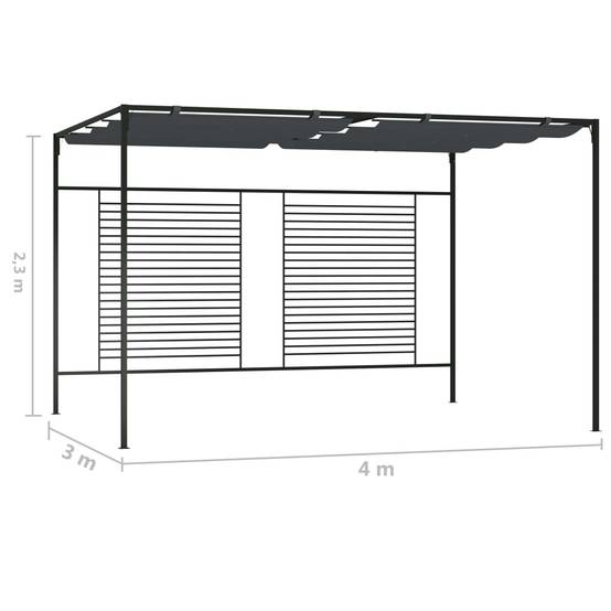 ComfortXL - Pergola Acier avec Toit Coulissant Tonnelle Moderne pour Jardin Anthracite 4x3 m – ComfortXL Outdoor Living - Image 7