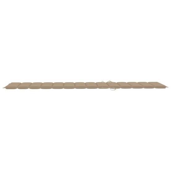 Set 2 Lits de Jardin Teck Massif Durable avec Coussins Beige – ComfortXL Outdoor Living - Image 7