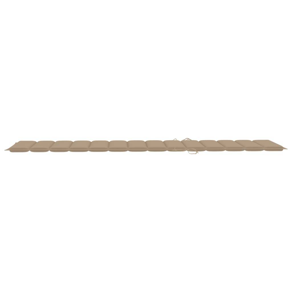 Set 2 Lits de Jardin Teck Massif Durable avec Coussins Beige – ComfortXL Outdoor Living - Image 7