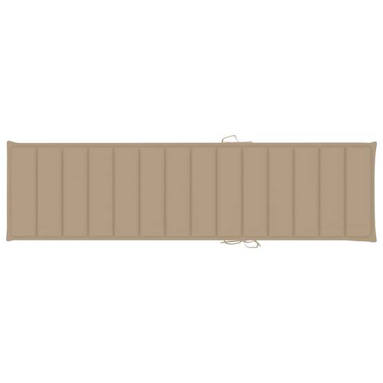 Set 2 Lits de Jardin Teck Massif Durable avec Coussins Beige – ComfortXL Outdoor Living - Image 8