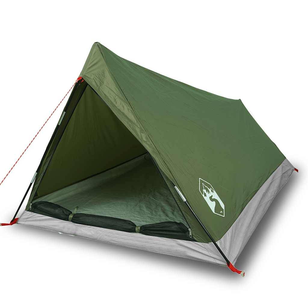 Tente Canadienne 2 Personnes Polyester Imperméable Légère pour Randonnée Camping Vert Olive – ComfortXL Outdoor Living - Image 2