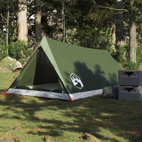 Tente Canadienne 2 Personnes Polyester Imperméable Légère pour Randonnée Camping Vert Olive – ComfortXL Outdoor Living - Image 1