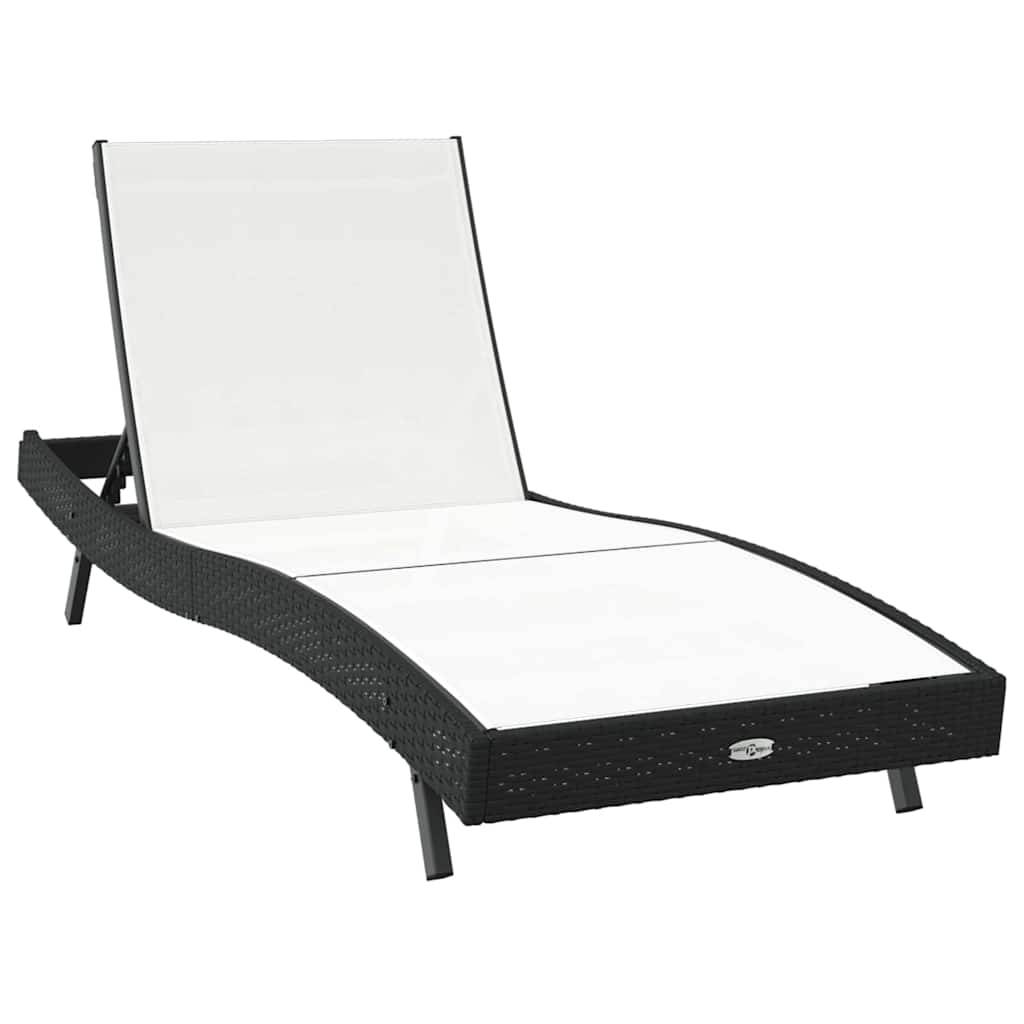 Vidaxl - Transat Noir et Blanc 197 x 70 x 82 cm polyrotin vidaXL 42009978 - Image 2