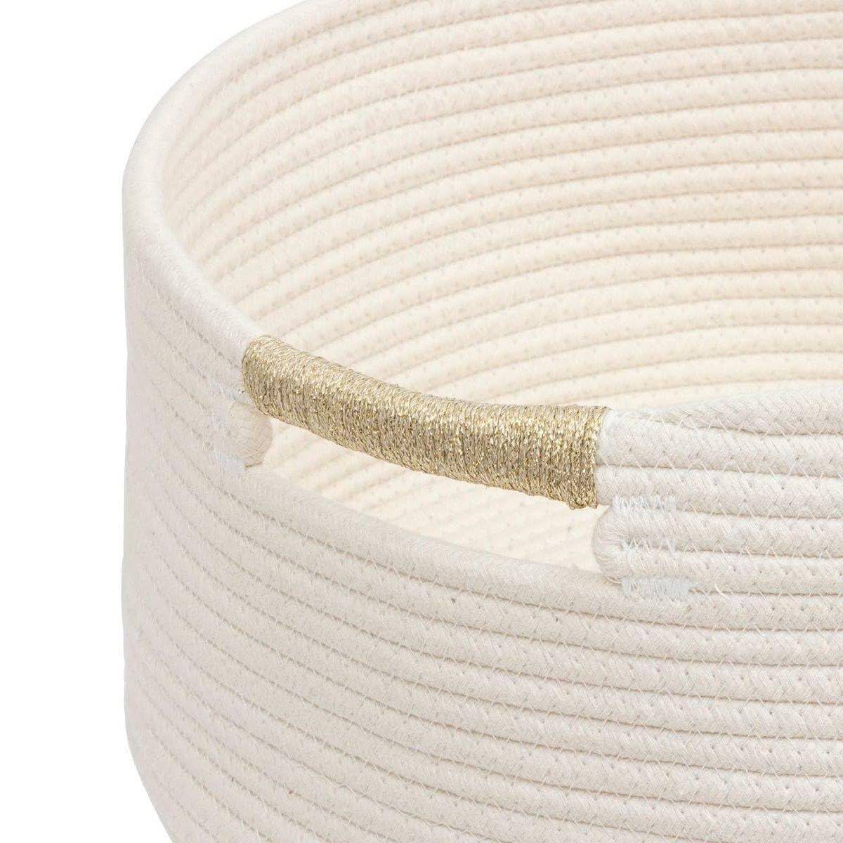 Lot de 2 Paniers de rangement Kaki et Blanc D 39 et D 34 cm - Imagen 5