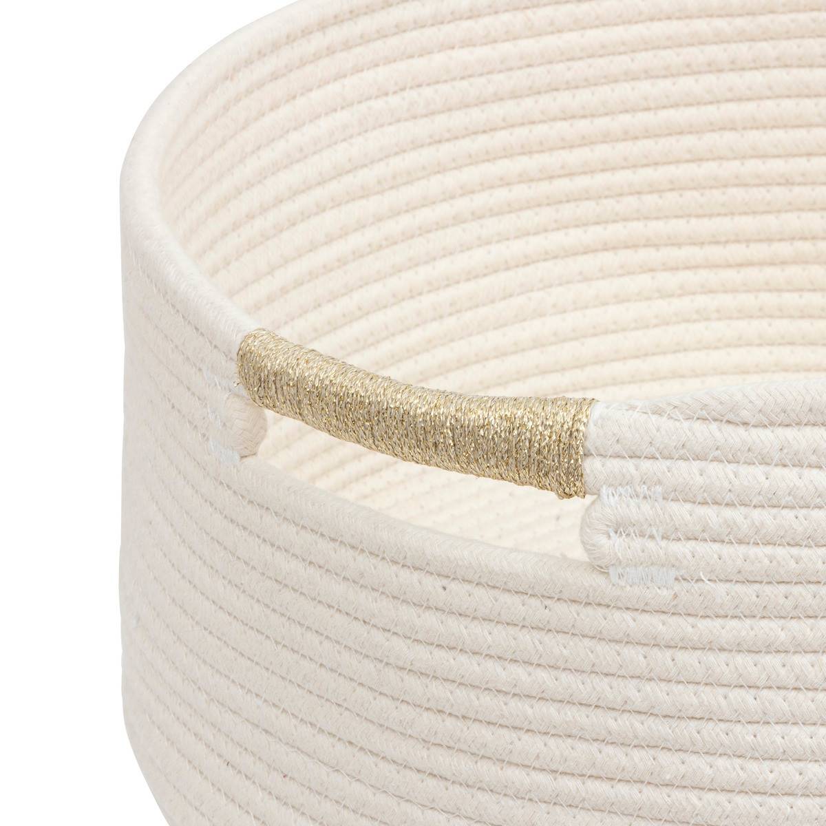 Lot de 2 Paniers de rangement Kaki et Blanc D 39 et D 34 cm - Imagen 2