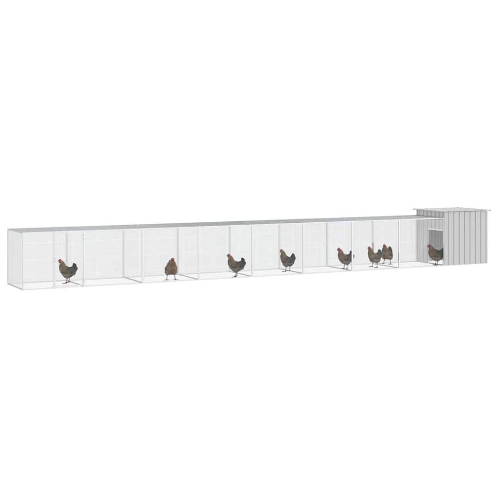 Vidaxl - Cage pour poules Gris 900x91x100 cm Acier galvanisé vidaXL 3106466 - Imagen 2