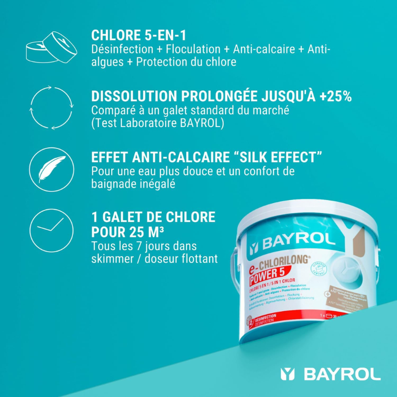 Chlore multifonctions Bayrol Chlorilong Power 5 fonctions - 5 kg - Image 7